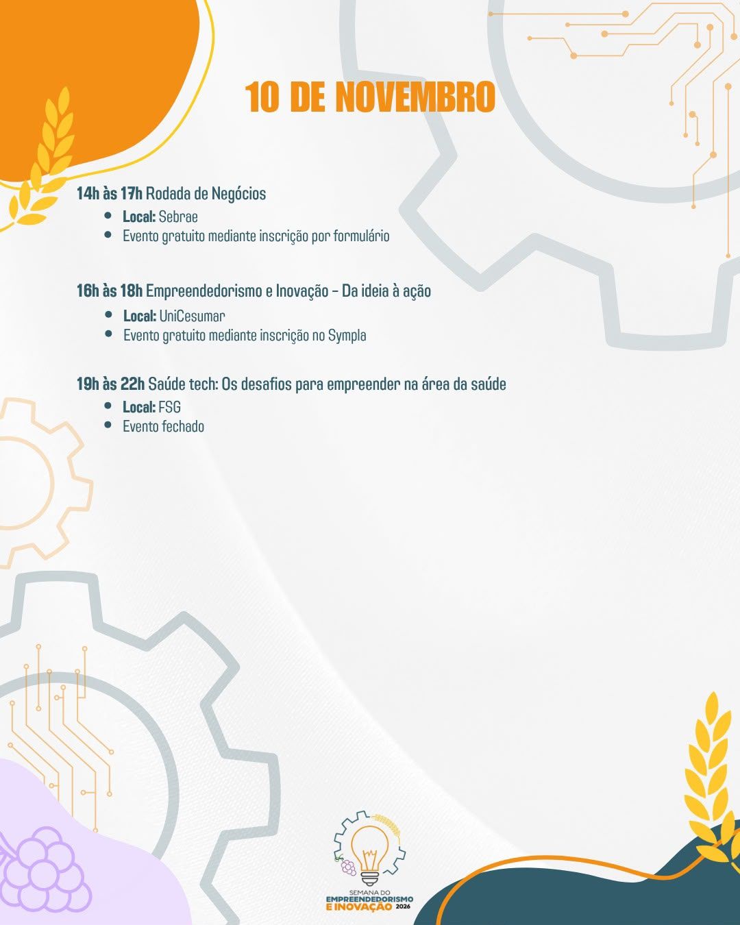 Semana do Empreendedorismo e Inovação 2026!